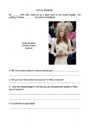 English Worksheet: ROYAL WEDDING / My host family