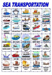 English Worksheet: SEA TRANSPORTATION/PICTIONARY