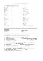 English worksheet: Essential vocabulary about the cinema