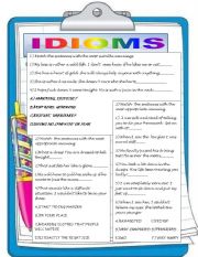 English Worksheet: IDIOMS