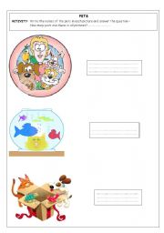 English worksheet: Pets