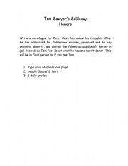 English Worksheet: Tom Sawyer