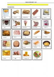 English Worksheet: FOOD AND DRINKS