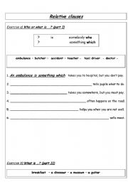 English Worksheet: Relative pronouns: who-which-whose