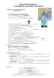 English Worksheet: the Beastie Boys Open Letter to New York