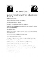 English Worksheet: Bob Marley Trivia