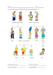 The Simpsons Family Tree: to practice family members 