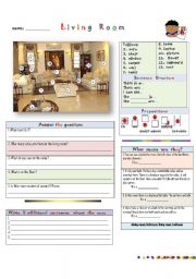 English Worksheet: Living Room