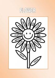 English Worksheet: Flower as the training of colours