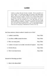 English Worksheet: London, but not London