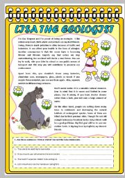 English Worksheet: LISA, THE ECOLOGIST