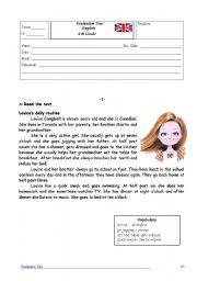 English Worksheet: Daily routine