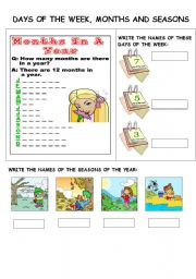 English Worksheet: Days of the week