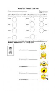 English Worksheet: Summer Camp Fun