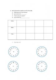 English worksheet: What time/How do you go to school