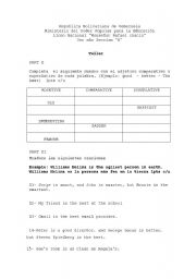 English Worksheet: comparatives and superlatives