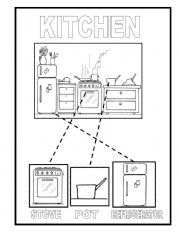 English Worksheet: Kitchen Match
