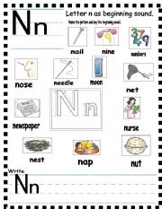 ABC -  letter Nn and sentences