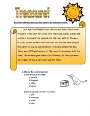 English Worksheet: Treasure reading