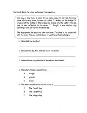 English worksheet: the greedy dog