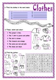 English Worksheet: Clothes