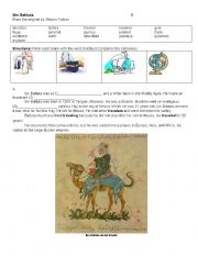 English Worksheet: Ibn Battuta Reading 