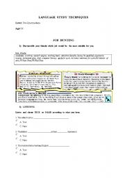 English worksheet: job hunting