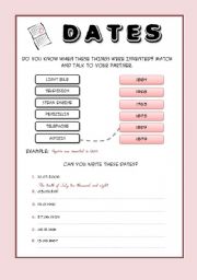 English Worksheet: Dates