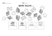 English Worksheet: Means of communication - How many....