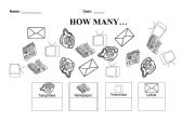 English worksheet: Means of communication - How many....