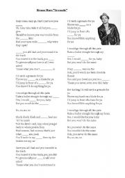 English worksheet: Bruno Mars Song Grenade