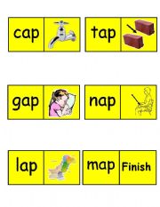 English Worksheet: Three Letter Words Domino Part 1 a