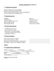 English worksheet: Song - Sunday Mornig (Maroon 5)