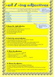 English Worksheet: ed / ing adjectives