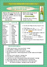 English Worksheet: adjectives ending with Ed and Ing