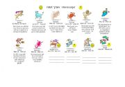 English Worksheet: Next Year Horoscope 