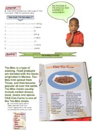 English Worksheet: TEex-Mex Food