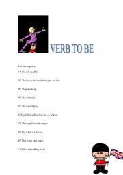 English Worksheet: Verbo to be para tercer ciclo