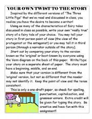 English Worksheet: Add Your Own Twist to the Story