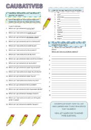 English Worksheet: causatives: getting services
