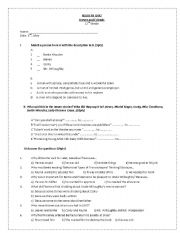 English worksheet: Jeeves and Friends Test Ch 1-2