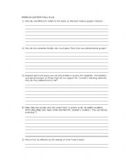 English worksheet: Freedom Writers Final Exam