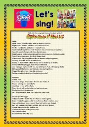 English Worksheet: > Glee Series: Season 2! > SONGS FOR CLASS! S02E01 *.* TWO SONGS *.* FULLY EDITABLE WITH KEY! *.* PART 1/2