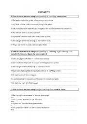 English Worksheet: Causatives