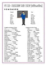 English Worksheet: TO BE -PRESENT AND PAST AFFIRMATIVE