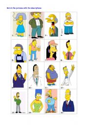 English Worksheet: describing the simpsons