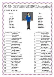 English Worksheet: TO BE-PAST AND PRESENT INTERROGATIVE