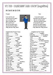 English Worksheet: To Be-Present and Past negative