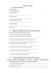 English Worksheet: Grammar Test 