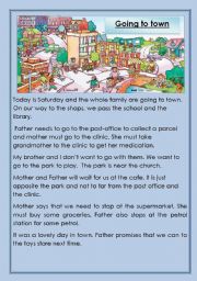 English Worksheet: Going to town